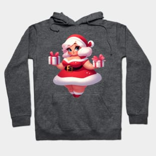 Curvy Mrs. Claus Illustration Hoodie